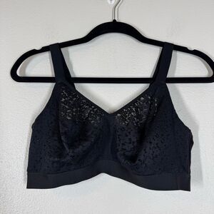 Chantelle EasyFeel Norah Comfort Supportive Wireless Bra Black Nude Lace 38 D